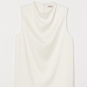 New HM Sleeveless Blouse, Cream, Size 16